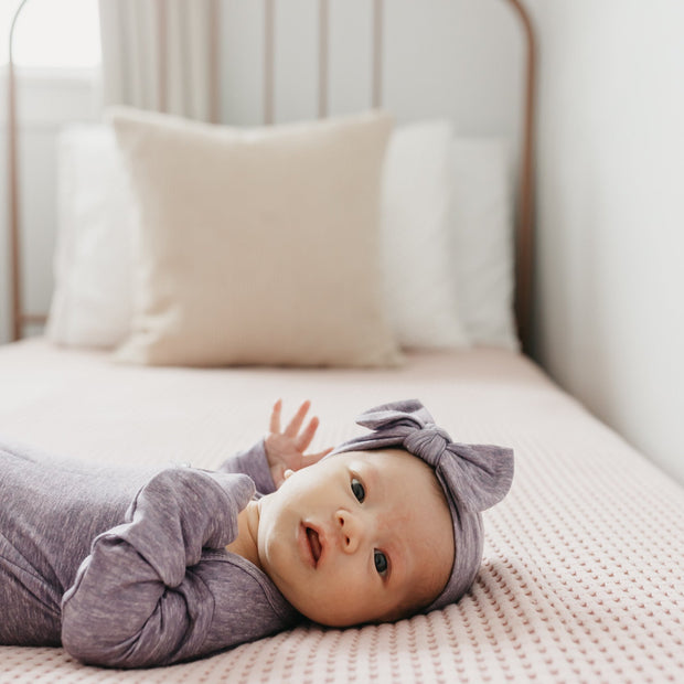 Copper Pearl Knit Headband Bow | Violet