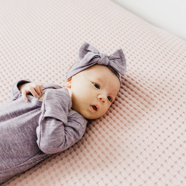 Copper Pearl Knit Headband Bow | Violet