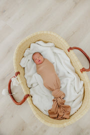 Copper Pearl Knit Swaddle Blanket | Pecan