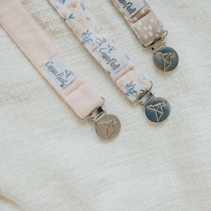 Copper Pearl Binky Clips | Autumn