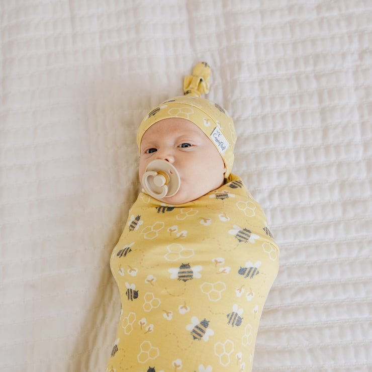 Copper Pearl Knit Swaddle Blanket | Honeycomb