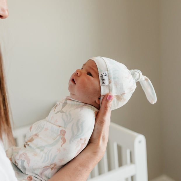 Copper Pearl Top Knot Hat | Coral