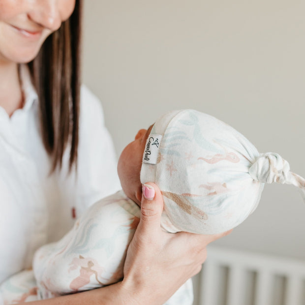 Copper Pearl Top Knot Hat | Coral