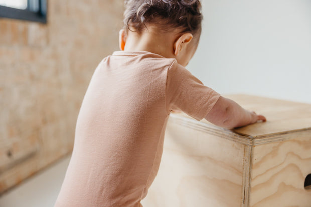 Copper Pearl Short Sleeve Bodysuit | Pecan