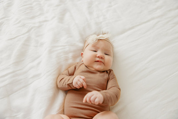 Copper Pearl Long Sleeve Bodysuit | Pecan
