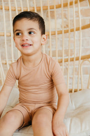 Copper Pearl 2-Piece Short Sleeve Pajama Set | Pecan