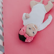 Copper Pearl Knit Headband Bow | Flamingo