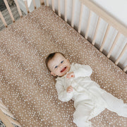 Copper Pearl Premium Knit Fitted Crib Sheet | Fawn