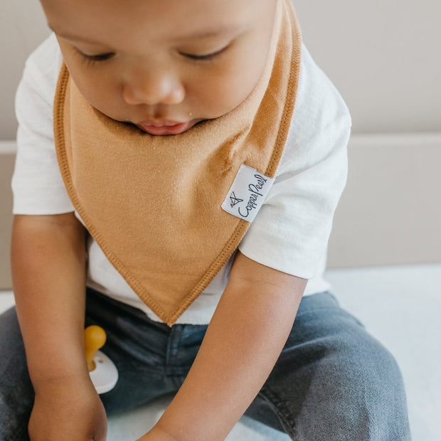 Copper Pearl Baby Bandana Bibs | Dune