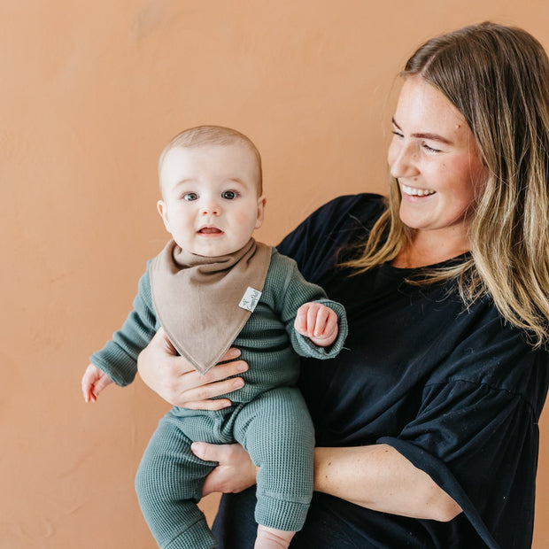 Copper Pearl Baby Bandana Bibs | Dune