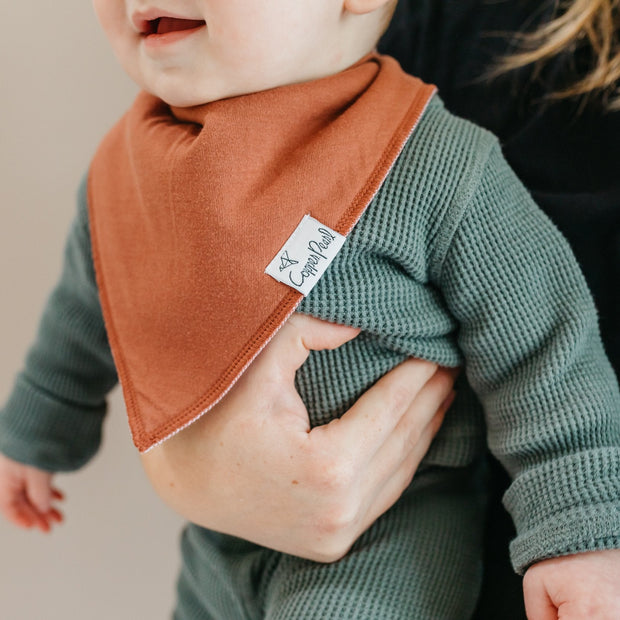 Copper Pearl Baby Bandana Bibs | Dune