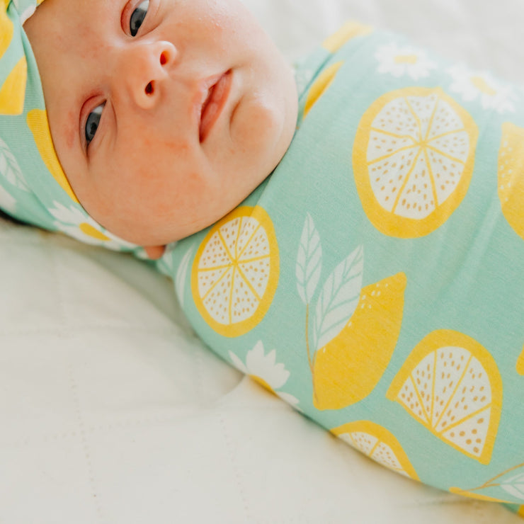 Copper Pearl Knit Swaddle Blanket | Lemon