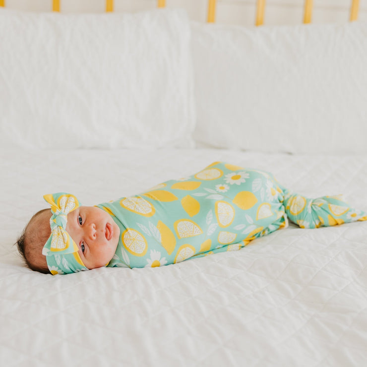 Copper Pearl Knit Swaddle Blanket | Lemon