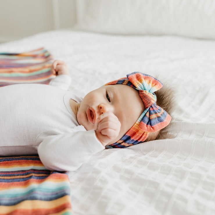 Copper Pearl Knit Headband Bow | Serape