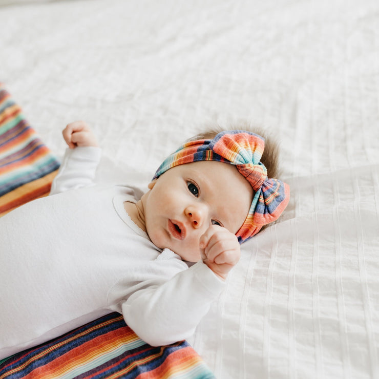 Copper Pearl Knit Headband Bow | Serape