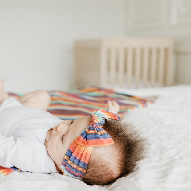 Copper Pearl Knit Headband Bow | Serape