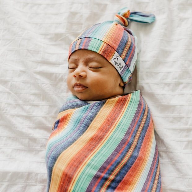 Copper Pearl Top Knot Hat | Serape