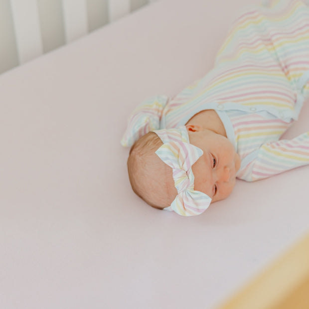 Copper Pearl Knit Headband Bow | Lucky