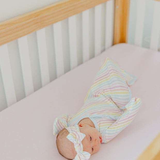 Copper Pearl Knit Headband Bow | Lucky