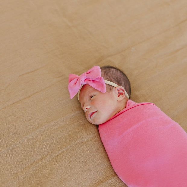 Copper Pearl Classic Nylon Bow | Flamingo