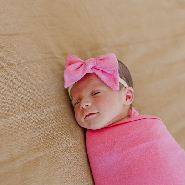 Copper Pearl Classic Nylon Bow | Flamingo