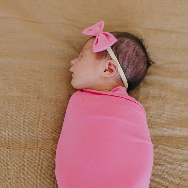 Copper Pearl Bowtie Nylon Bow | Flamingo