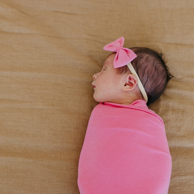 Copper Pearl Bowtie Nylon Bow | Flamingo