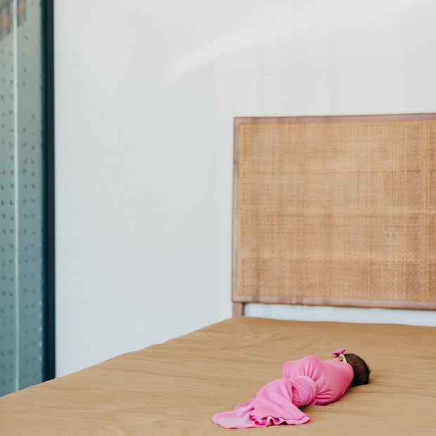 Copper Pearl Knit Swaddle Blanket | Flamingo