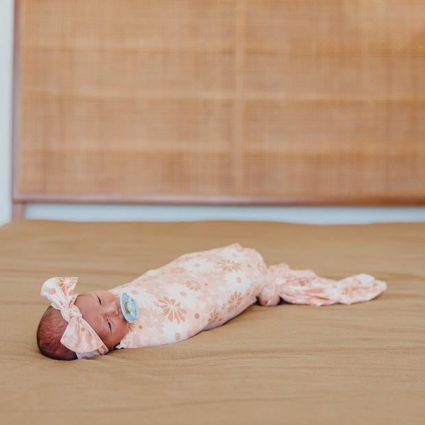 Copper Pearl Knit Headband Bow | Penny