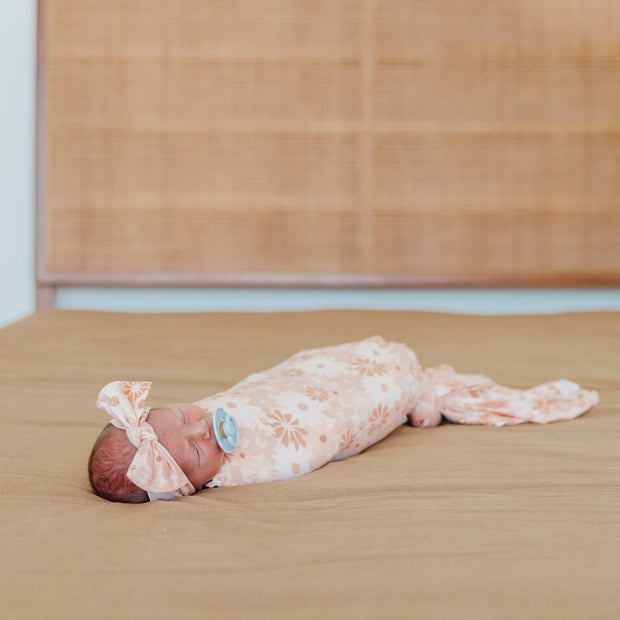 Copper Pearl Knit Headband Bow | Penny