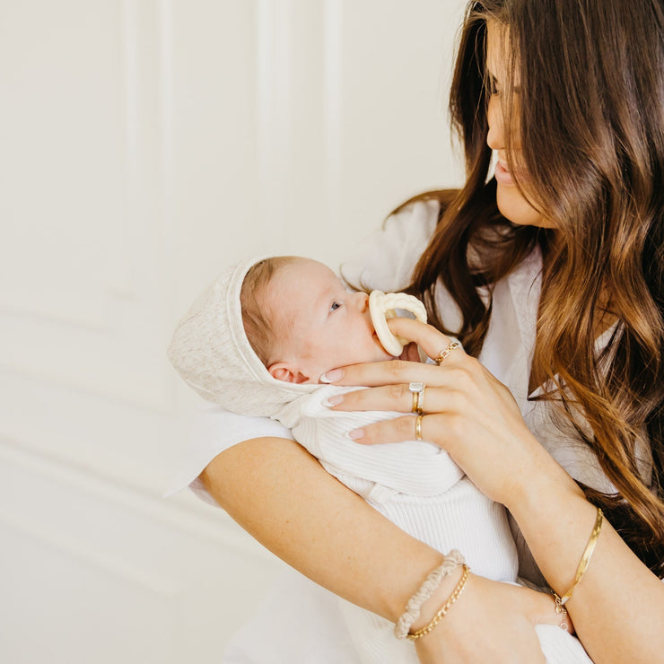 Copper Pearl Baby Bonnet | Oat