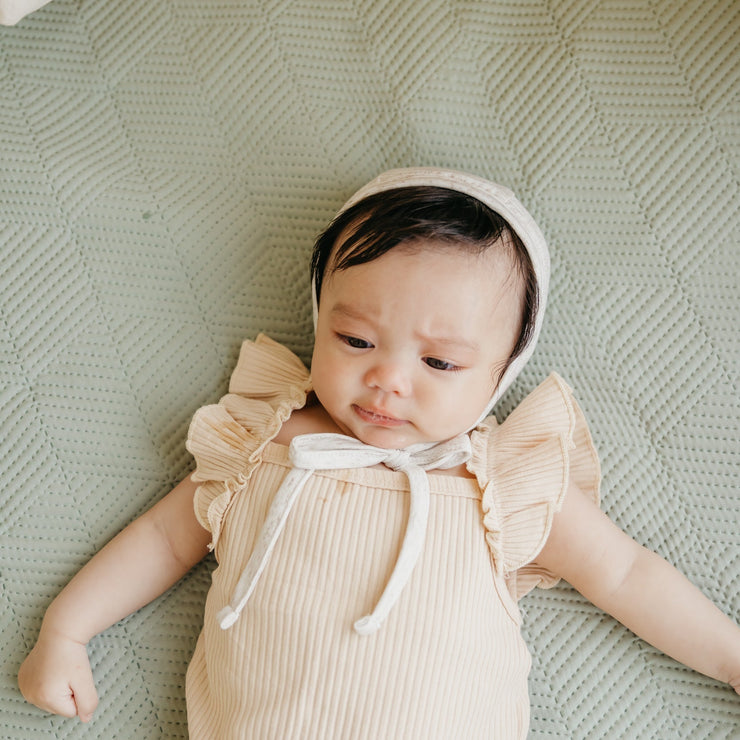 Copper Pearl Baby Bonnet | Oat