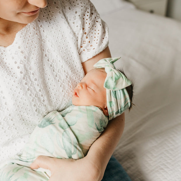 Copper Pearl Knit Headband Bow | Desert