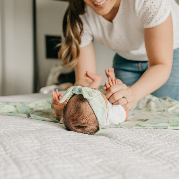 Copper Pearl Knit Headband Bow | Desert