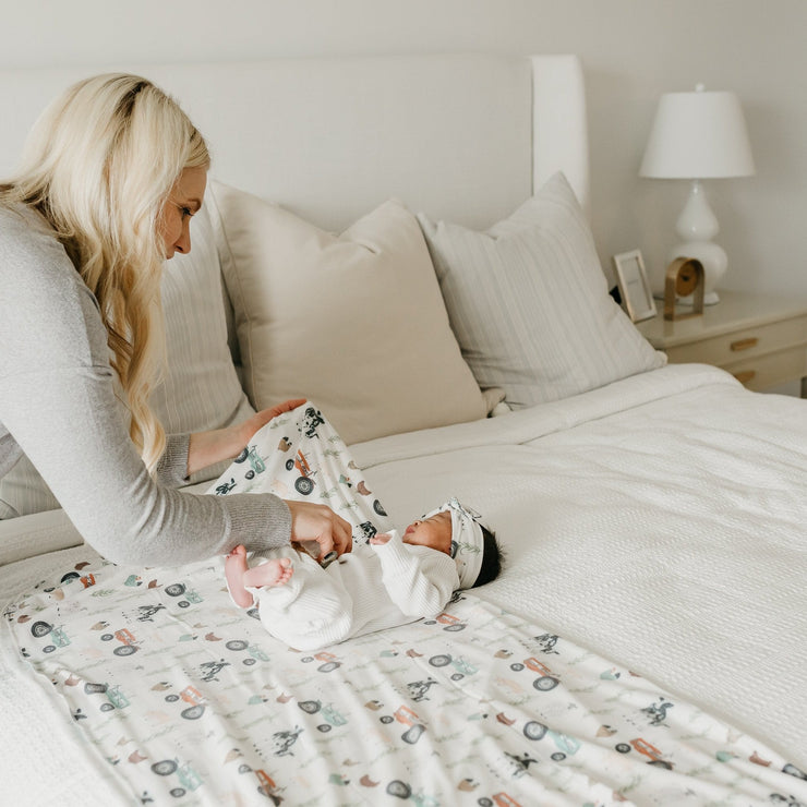 Copper Pearl Knit Swaddle Blanket | Jo