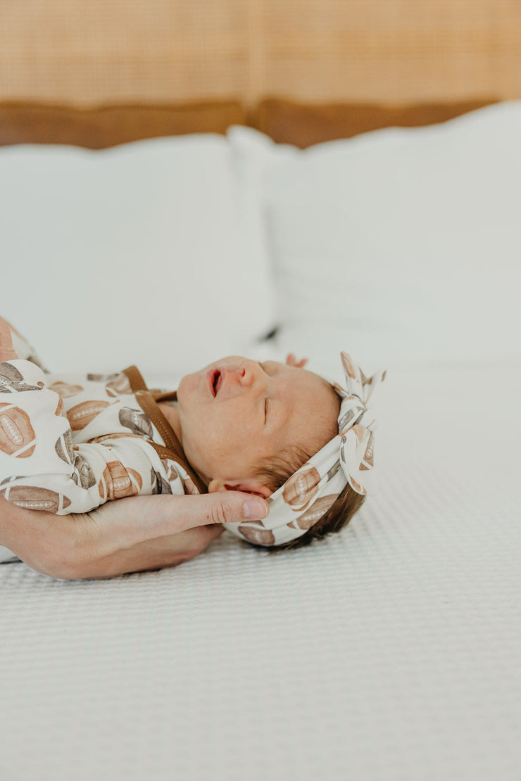 Copper Pearl Knit Headband Bow | Blitz