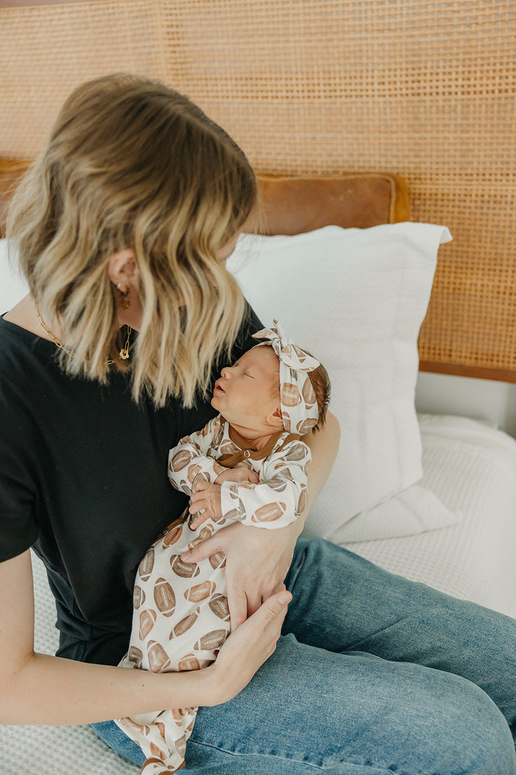 Copper Pearl Knit Headband Bow | Blitz