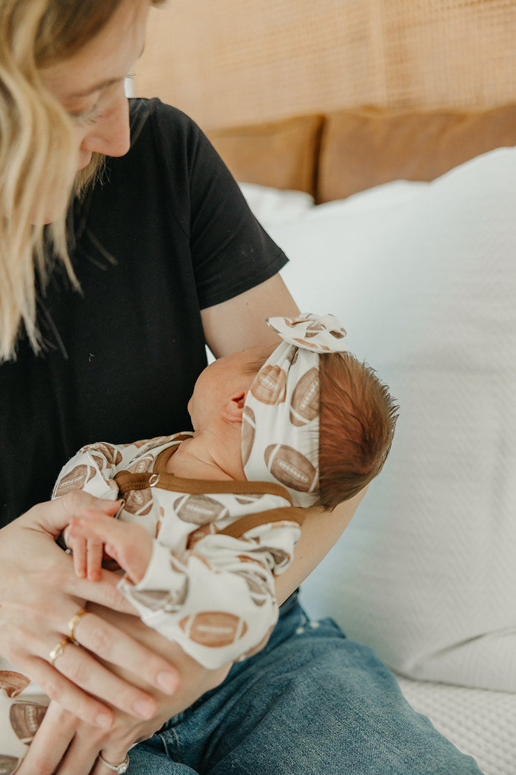 Copper Pearl Knit Headband Bow | Blitz