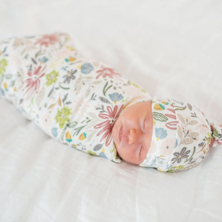 Copper Pearl Knit Swaddle Blanket | Olive