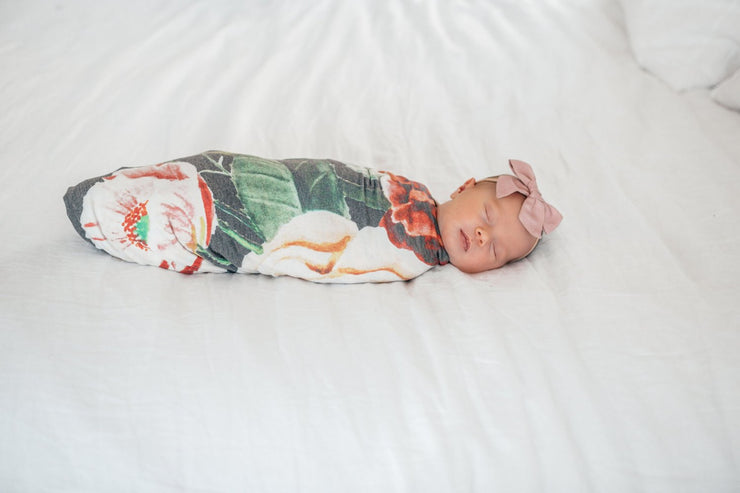 Copper Pearl Knit Swaddle Blanket | Raven