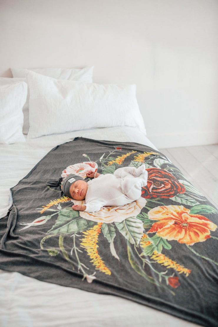 Copper Pearl Knit Swaddle Blanket | Raven