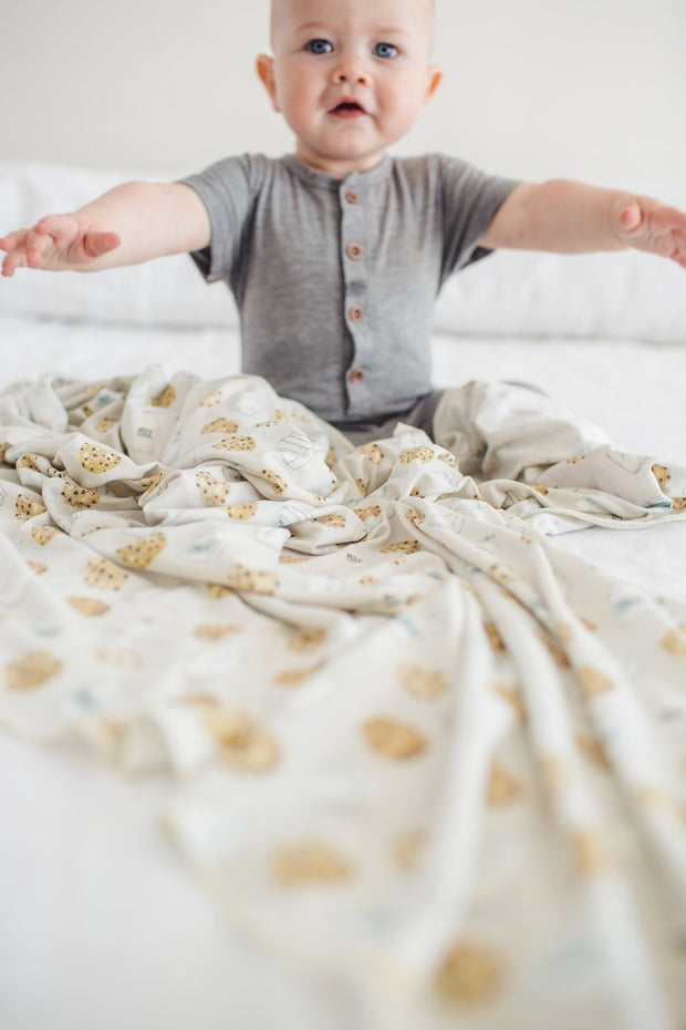 Copper Pearl Knit Swaddle Blanket | Chip