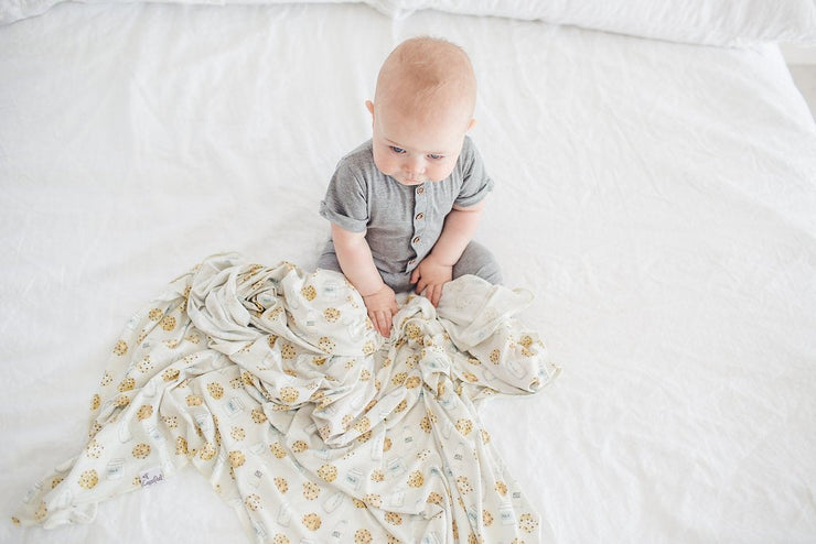 Copper Pearl Knit Swaddle Blanket | Chip