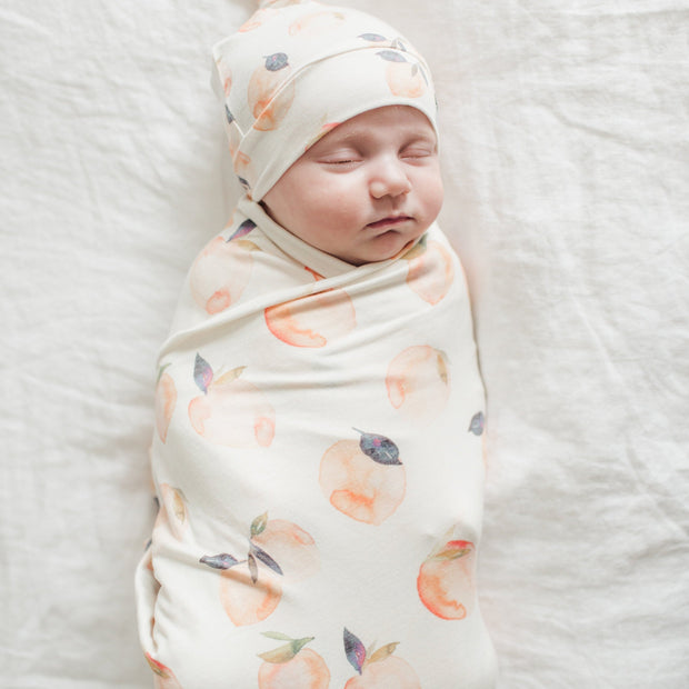 Copper Pearl Knit Swaddle Blanket | Caroline