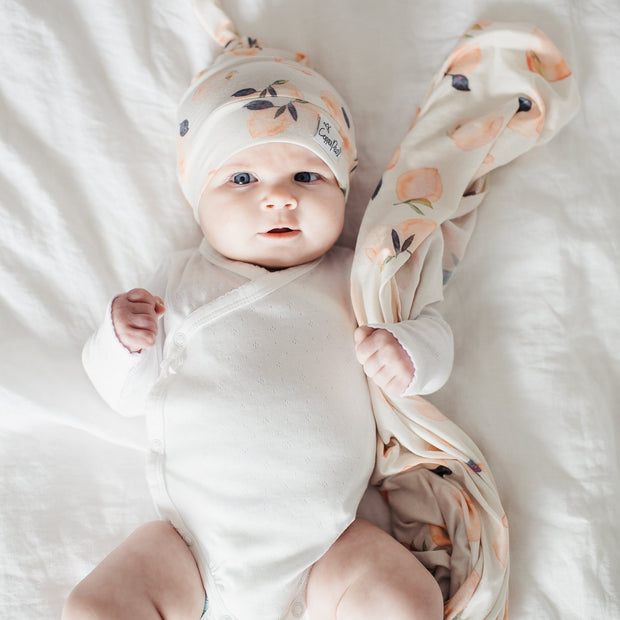 Copper Pearl Knit Swaddle Blanket | Caroline