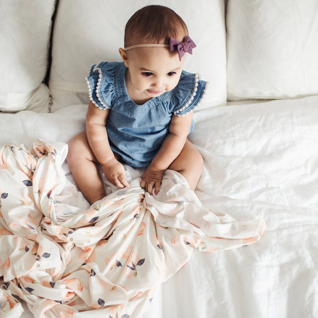 Copper Pearl Knit Swaddle Blanket | Caroline