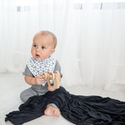 Copper Pearl Knit Swaddle Blanket | Midnight