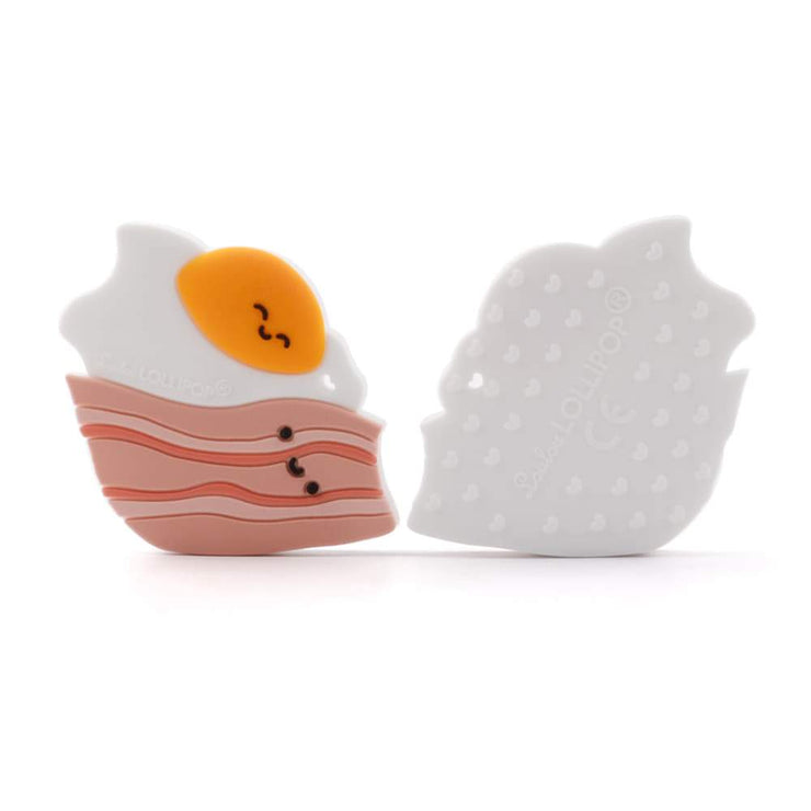 Loulou Lollipop Silicone Teether GEM Set | Bacon & Egg