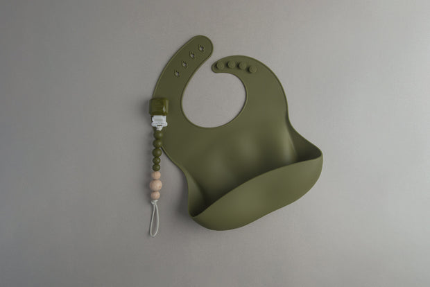 Loulou Lollipop Silicone Bib | Olive