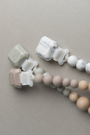 Loulou Lollipop Colour Pop Silicone & Wood Pacifier Clip | Grey